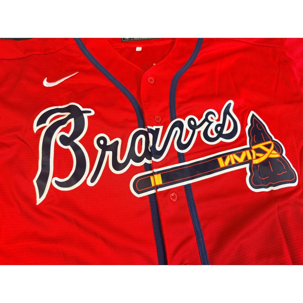 Nike MLB Atlanta Braves Austin Riley 27 Red Baseball Jersey Mens 3XL